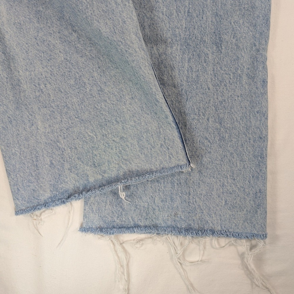 ZARA Wide Leg Jeans Womens 6 100% Cotton Distressed Denim 90's Grunge y2k Preppy - Picture 9 of 12